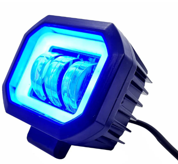 3 LENS SQUARE FOGLIGHT WITH BLUE RING - Image 4
